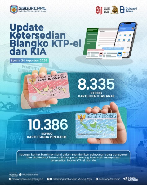 Foto Ketersediaan Blanko KTP dan KIA per bulan Agustus